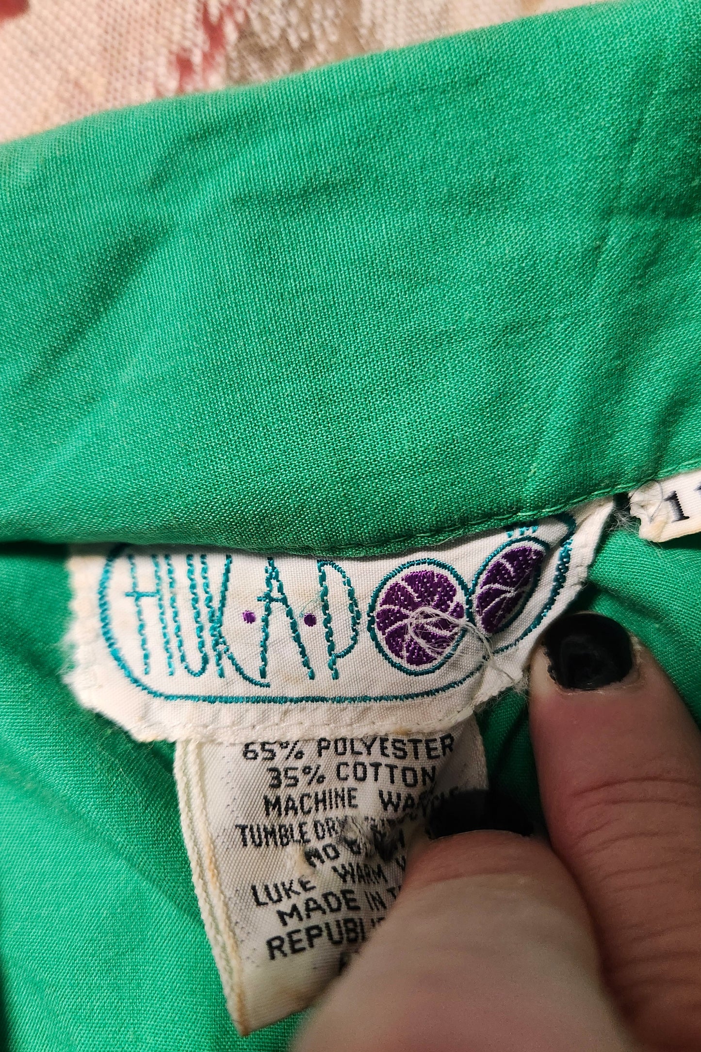 Green Cotton shirt // Retro