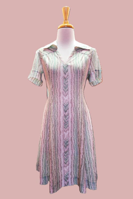 Green Lines 60's Dress // Pre-loved