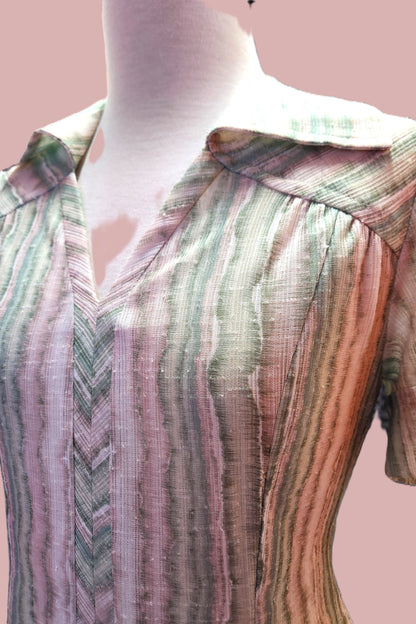 Green Lines 60's Dress // Pre-loved