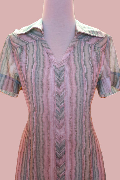 Green Lines 60's Dress // Pre-loved