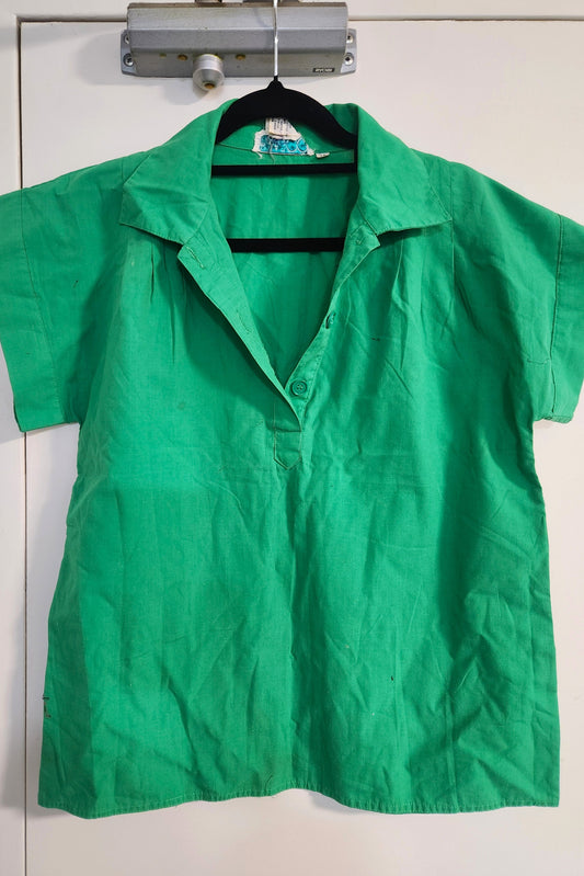 Green Cotton shirt // Retro