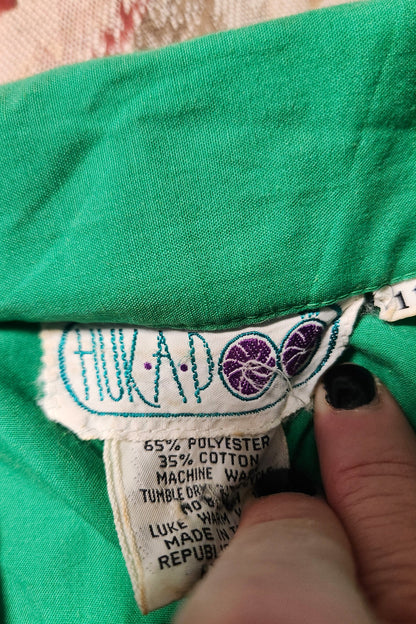 Green Cotton shirt // Retro