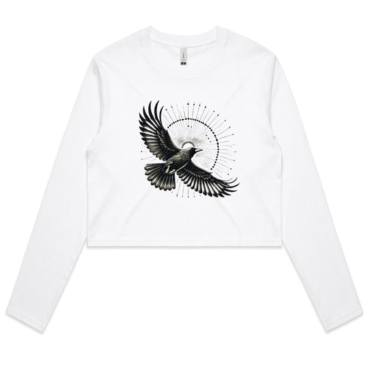 Raven's Glow // Women's Long Sleeve Crop Tee