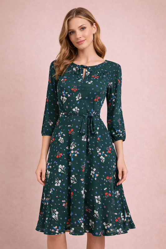 Corinne Dress // Heritage Green Floral