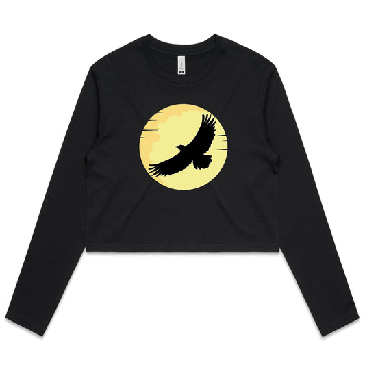 Raven Stole the Moon // Women's Long Sleeve Crop Tee
