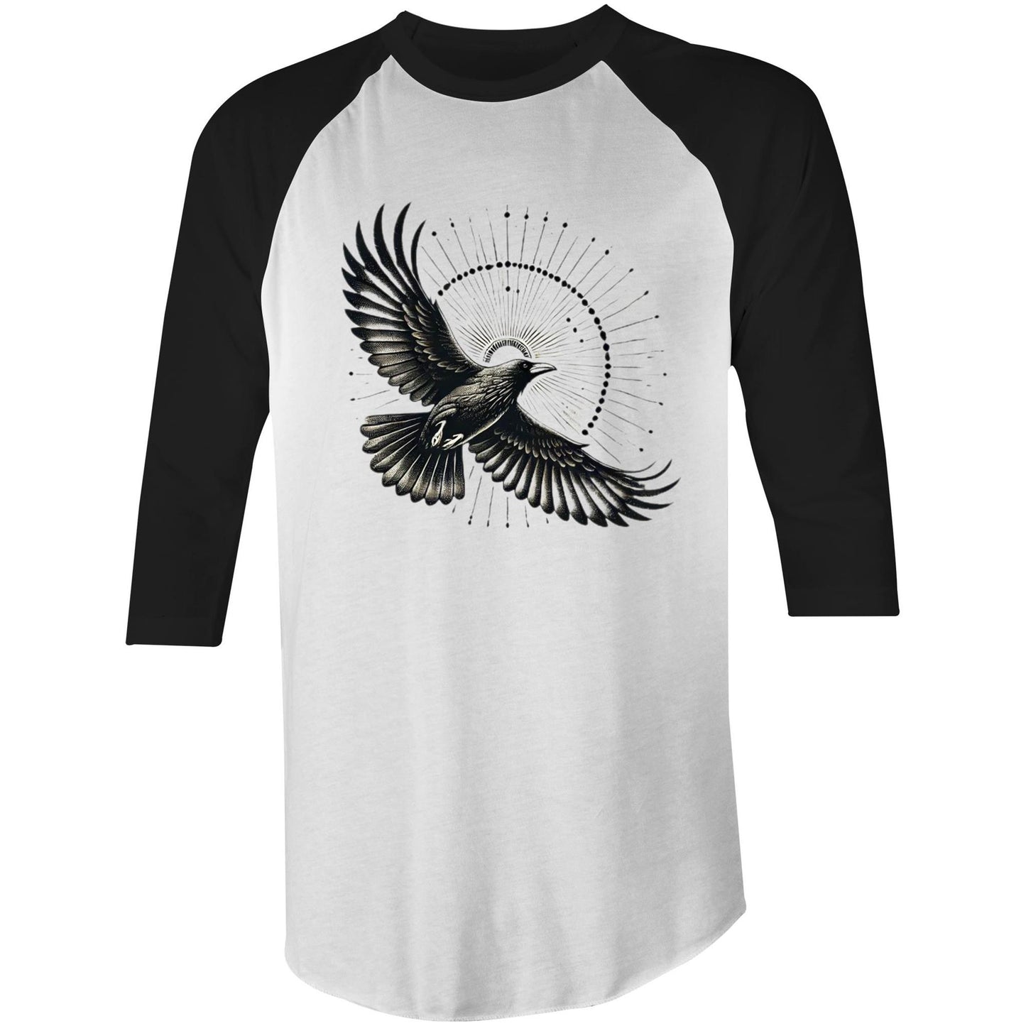 Raven's Glow // Raglan 3/4 Sleeve T-Shirt